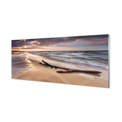 Acrylic print Gdansk beach sunset sea sun