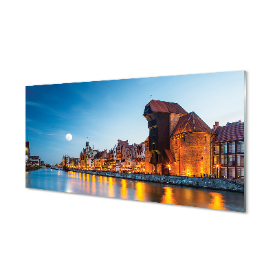 Acrylic print River gdansk old town night
