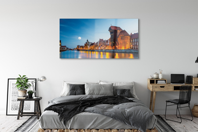 Acrylic print River gdansk old town night