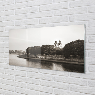 Acrylic print River bridge krakow