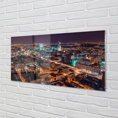 Acrylic print Warsaw city night view