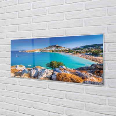 Acrylic print Panorama of the beach coast of greece