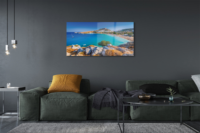 Acrylic print Panorama of the beach coast of greece