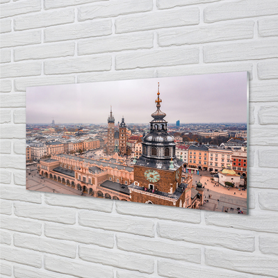 Acrylic print Krakow panorama winter churches