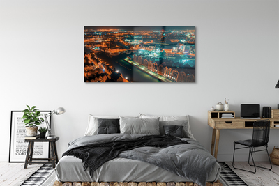 Acrylic print Night panorama gdansk river