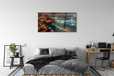 Acrylic print Night panorama gdansk river