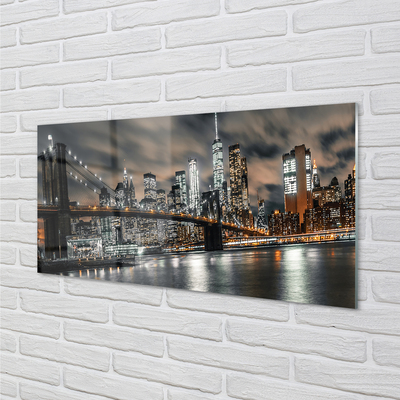 Acrylic print Night view bridge