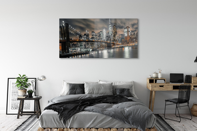 Acrylic print Night view bridge