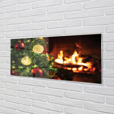 Acrylic print Branches fireplace flitter