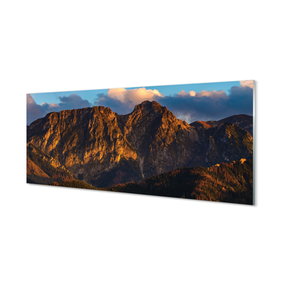 Acrylic print Sunset mountain sun