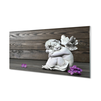 Acrylic print Boards sleeping angel flowers