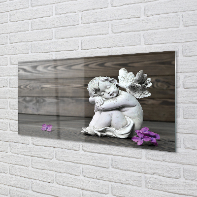 Acrylic print Boards sleeping angel flowers
