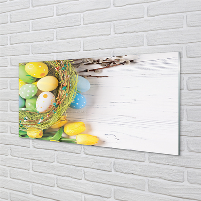 Acrylic print Based tulips eggs
