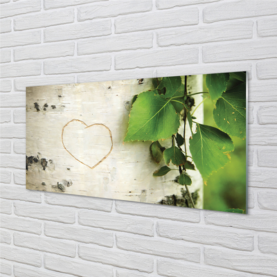 Acrylic print Heart birch leaves