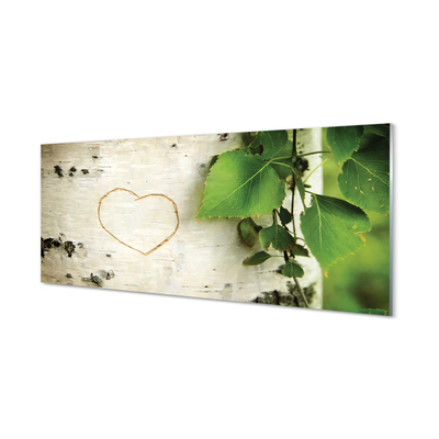 Acrylic print Heart birch leaves