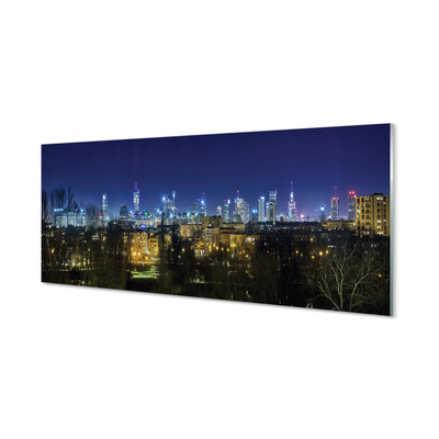 Acrylic print Warsaw night panorama