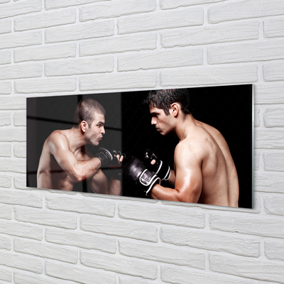 Acrylic print People fight gloves