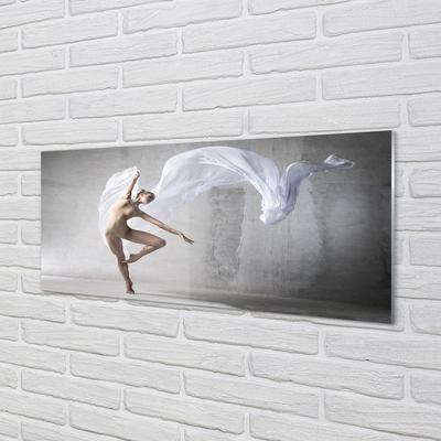 Acrylic print Woman dancing white material