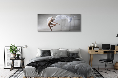 Acrylic print Woman dancing white material