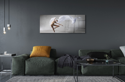 Acrylic print Woman dancing white material