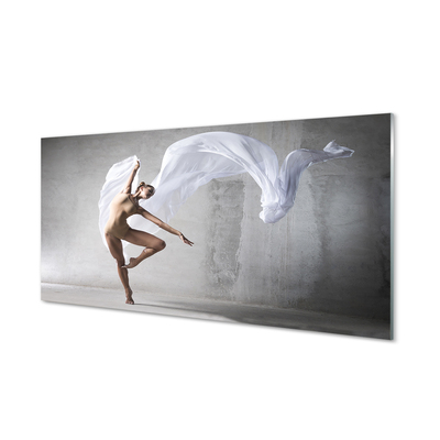 Acrylic print Woman dancing white material