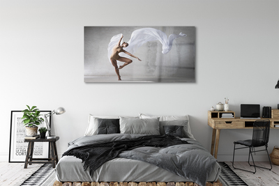 Acrylic print Woman dancing white material