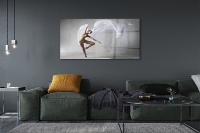 Acrylic print Woman dancing white material