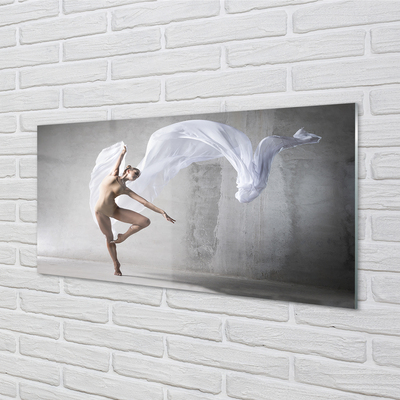 Acrylic print Woman dancing white material