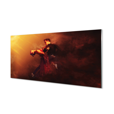 Acrylic print People dance the rain smoke