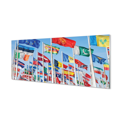 Acrylic print Many flags