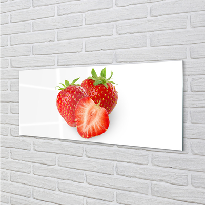 Acrylic print Strawberries on white background