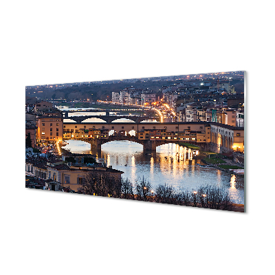 Acrylic print Italy river night bridges