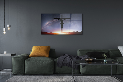 Acrylic print Jesus crucified sky