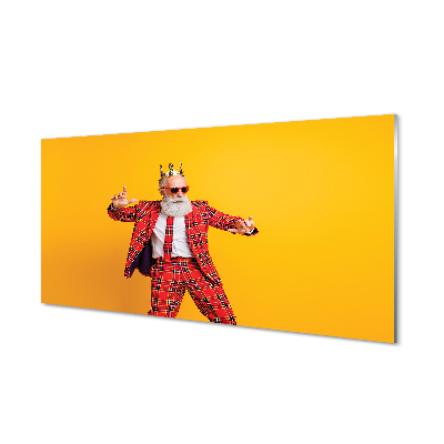 Acrylic print The man plaid suit