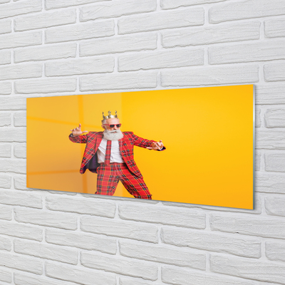 Acrylic print The man plaid suit