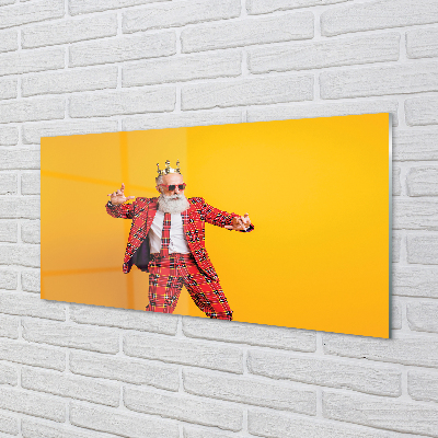 Acrylic print The man plaid suit