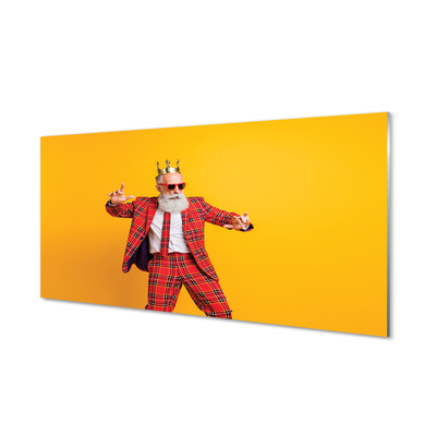 Acrylic print The man plaid suit