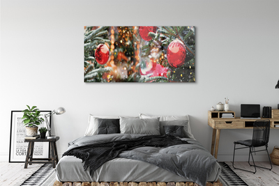 Acrylic print Snow baubles christmas trees