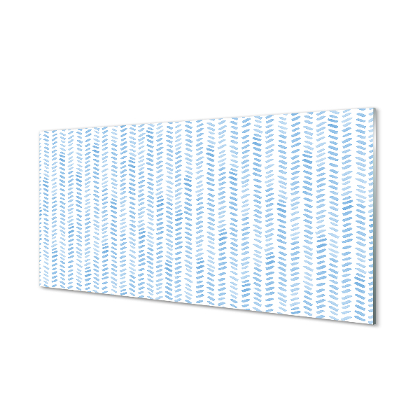 Acrylic print Blue striped herringbone