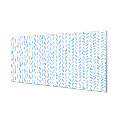 Acrylic print Blue striped herringbone