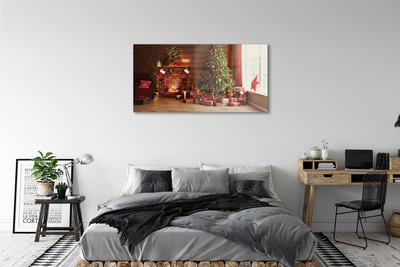 Acrylic print Gifts christmas lights fireplace