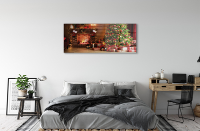 Acrylic print Gifts christmas lights fireplace