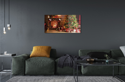 Acrylic print Gifts christmas lights fireplace