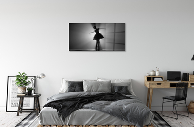 Acrylic print Gray background ballerina