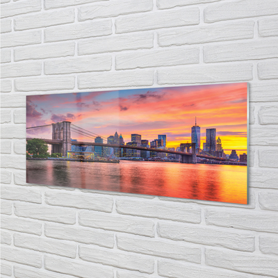 Acrylic print Sunrise bridge