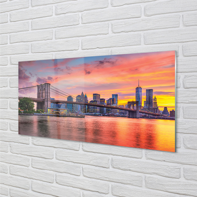 Acrylic print Sunrise bridge