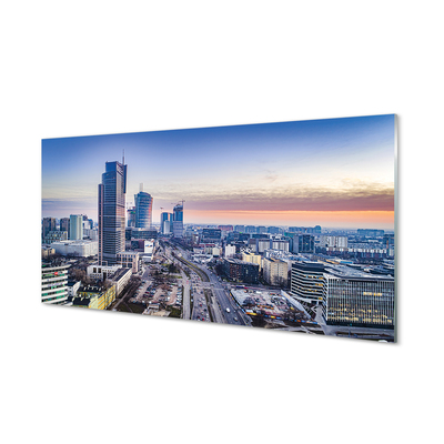 Acrylic print Panorama sunrise warsaw