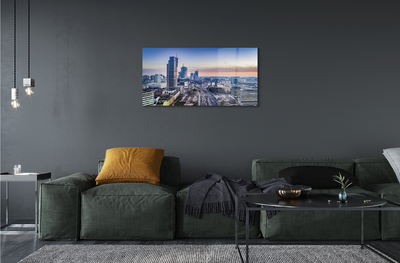 Acrylic print Panorama sunrise warsaw