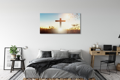 Acrylic print Sun on the floor cross