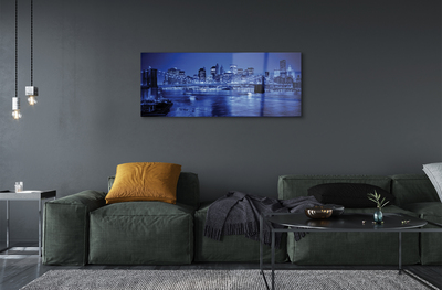 Acrylic print River skyscrapers bridge panorama